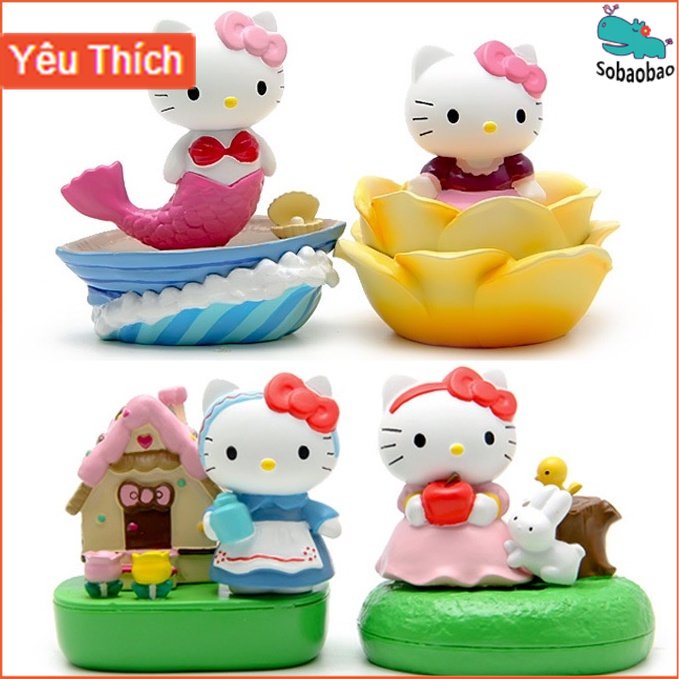 Mô Hình Búp Bê Mèo Hello Kitty Ngồi Trên Rừng Sâu Phiên Bản Hàn Quốc Sáng Tạo