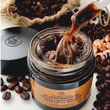 Mặt nạ the body shop cho da không đều màu nicaraguan coffee intense awakening mask