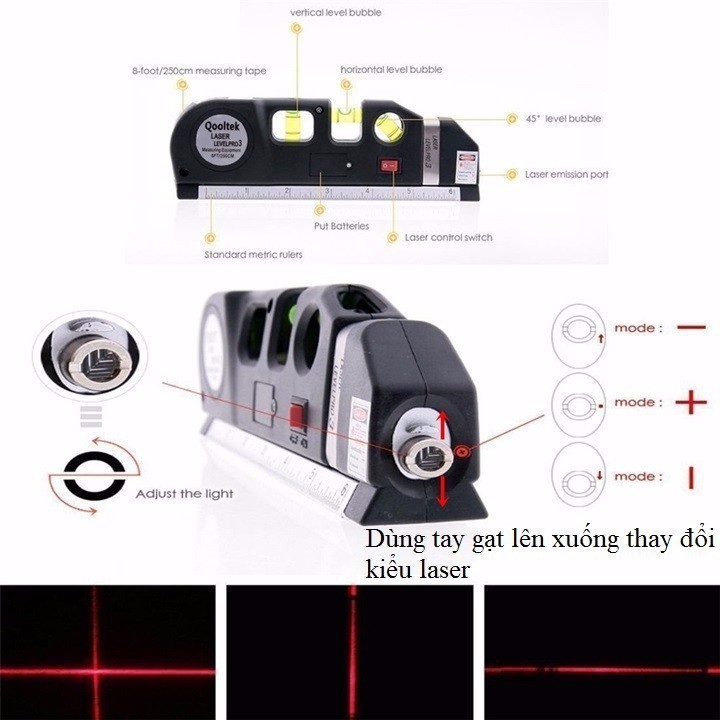 Thước Nivo, Thước Đo Nivo Đa Năng Laser 4In 1, Cân Mực, Thước Dây, Thước Laser