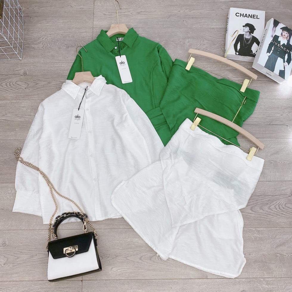 [ 𝐅𝐑𝐄𝐄 𝐒𝐇𝐈𝐏 ]  SET SƠ MI YẾM QUÂY 3 MÓN ÁO SƠ MI THỤNG QUẦN SHORT ĐÙI