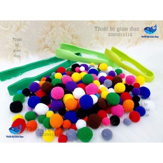 Sỉ 10  sét 180 viên đồ chơi pom pom đầy đủ sắc màu đầy đủ size