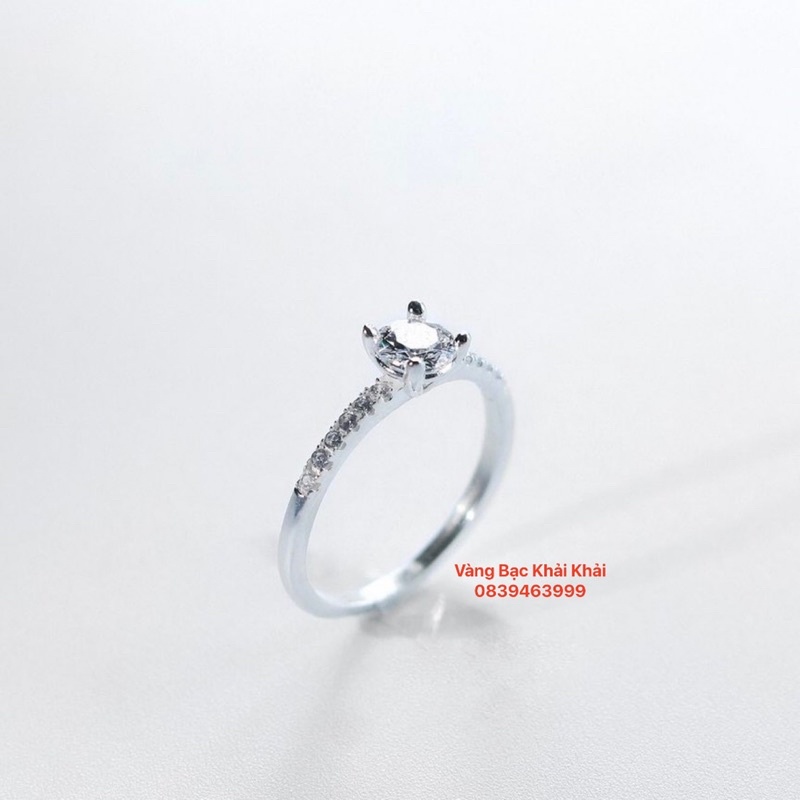 Nhẫn nữ Bạc ta đính đá dày dặn sáng bóng , tặng kèm hộp đựng - Vàng Bạc Khải Khải