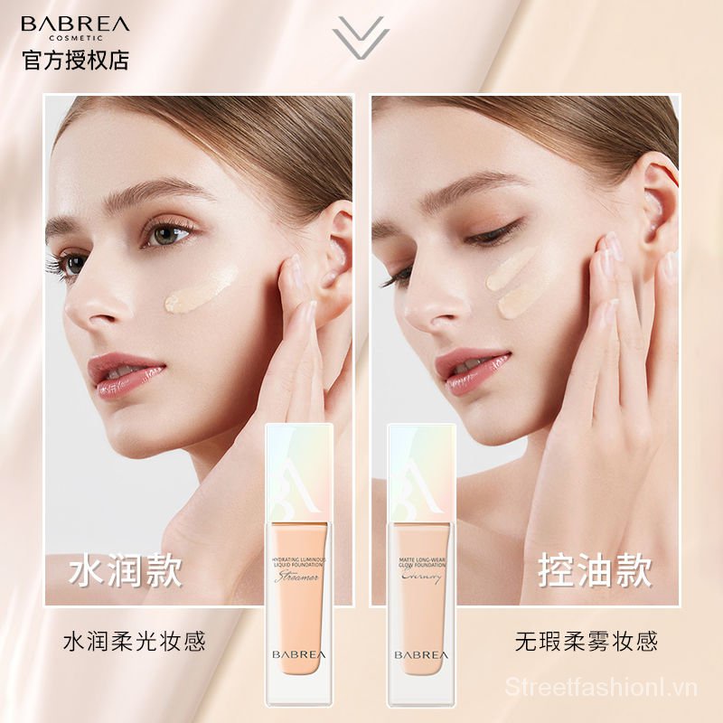 Kem nền BABREA dạng lỏng lâu trôi kiềm dầu dưỡng ẩm che khuyết điểm màu sắc chính hãng 4o1d | BigBuy360 - bigbuy360.vn