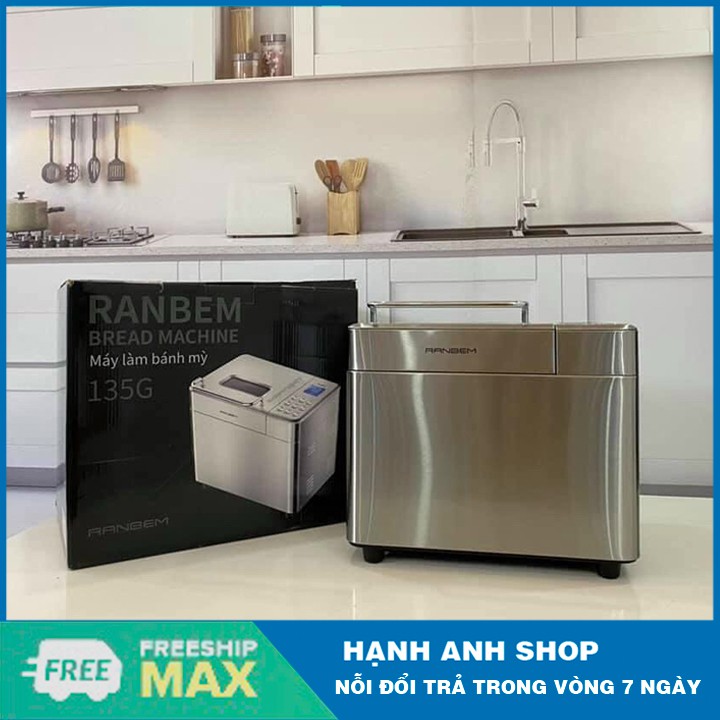 [ Hàng Nội Địa ] - MÁY LÀM BÁNH MỲ RANBEM 135G Sách hướng dẫn bàn phím 100% tiếng việt - Bảo hành 1 năm