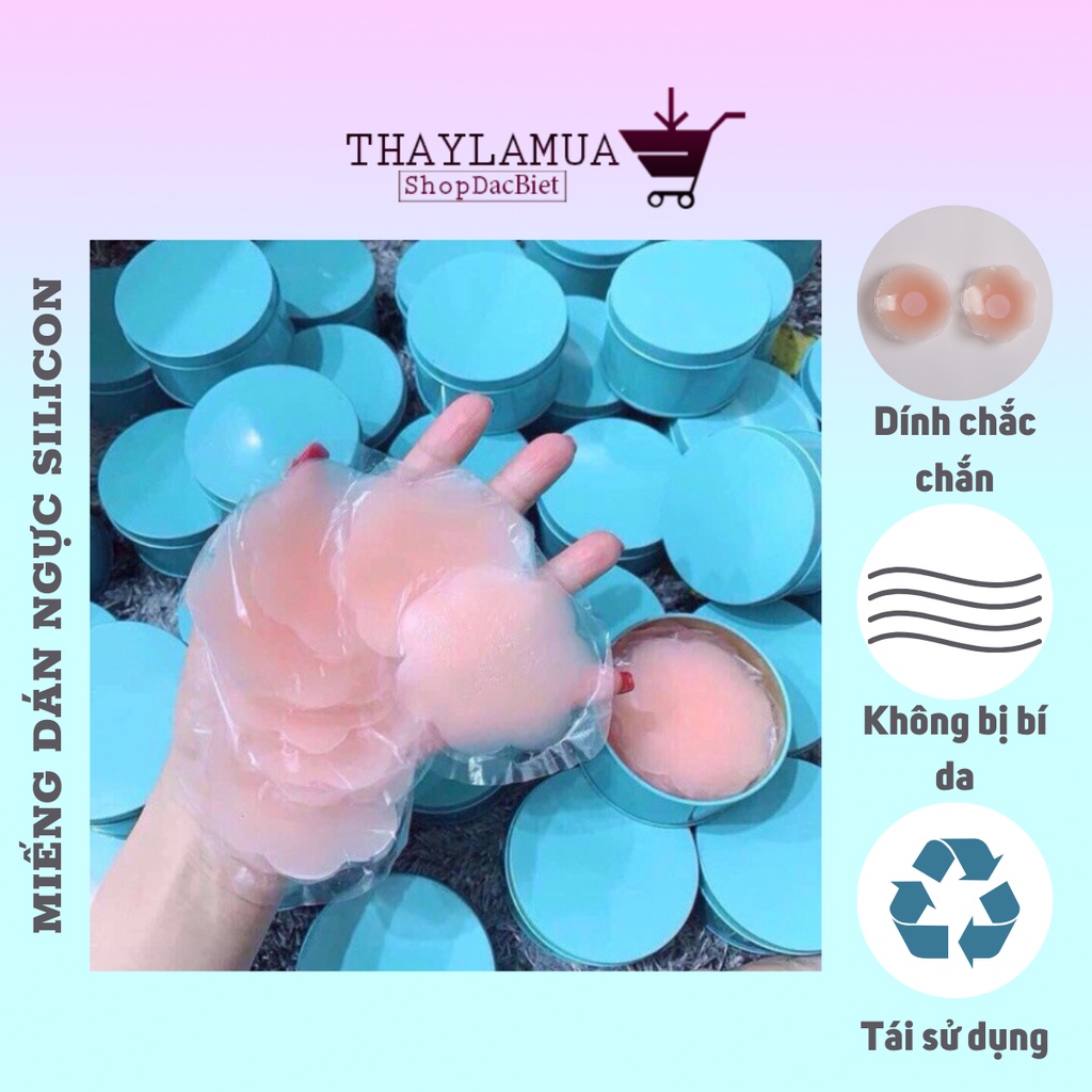 [10 Miếng] Dán Nhũ Hoa - Miếng Dán Ngực Silicon Cao Cấp, Tái Sử Dụng Nhiều Lần