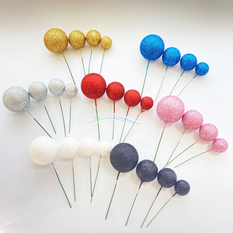 Topper Trang Trí Bánh Kem Hình Trái Châu Màu Vàng