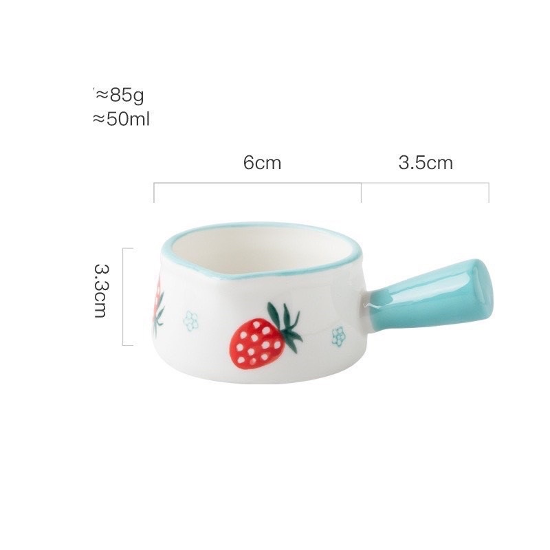 Bát gáo đáy bằng họa tiết bằng sứ 50ml