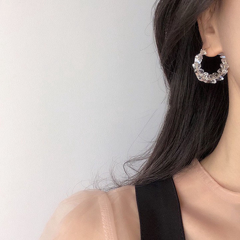 MKEB Hoa tai dáng tròn chất liệu acrylic phong cách hợp thời trang