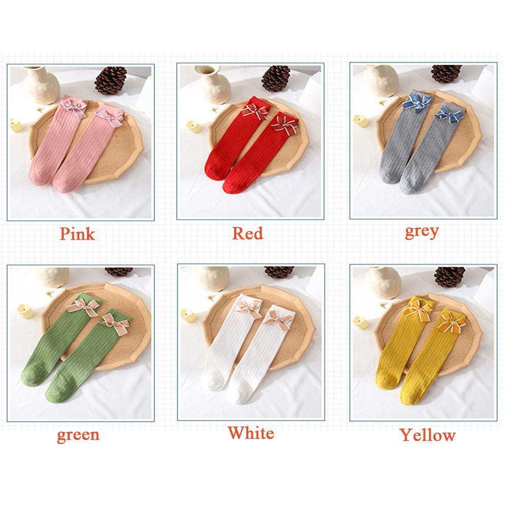 BEAUTY Vớ Ống Thấm Hút Mồ Hôi Đính Nơ Thời Trang Thu Đông Ấm Áp Cho Bé