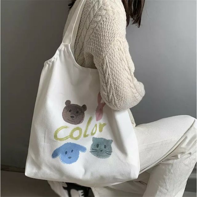 Túi đeo vai (VẢI BỐ COTTON MỀM - QUAI LIỀN) - COLOR