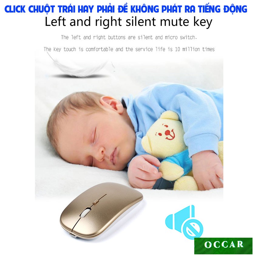 [PHIÊN BẢN 2022] Chuột Không Dây Bluetooth Bản Nâng Cấp, Không Âm Thanh, Không Dùng Pin, Không Phát Quang, Nhanh, Occar | BigBuy360 - bigbuy360.vn