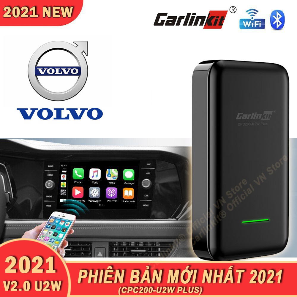 Volvo - Carlinkit 3.0 U2W Plus (2021 NEW) -Bộ Adapter chuyển đổi Apple Carplay có dây sang Apple Carplay không dây