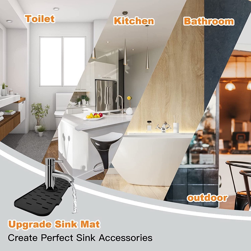 A-LIFE Thảm Silicone Gắn Vòi Nước Bồn Rửa Chén Chống Văng Nước