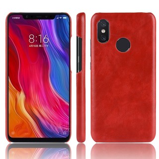 For Xiaomi Redmi Note 6 Pro Case Cover Vintage Pu Leather Hard Plastic Back