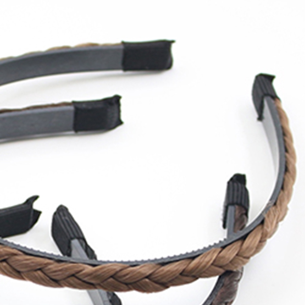 Băng đô cài tóc phối tóc giả thắt bính màu sắc dễ thương dành cho nữ