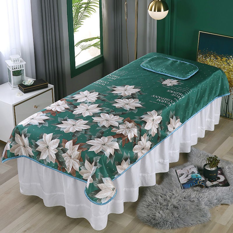 Nệm Mỏng Đệm Cả 4 Mùa Sàn Siêu Mát Cho Beauty bed mat salon special summer washable Ice silk massage sheet with holes for