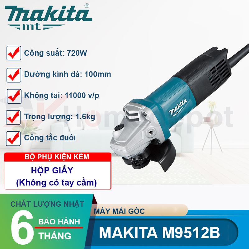 Máy mài góc Makita 720W M9512B (100mm) - HÀNG CHÍNH HÃNG