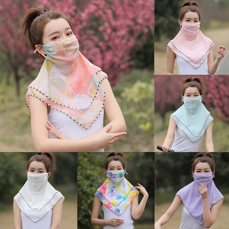 【new】 Printed chiffon sunshade cycling wind dust mask face towel collar cool don't frowsty outdoor cycling masks MKS | BigBuy360 - bigbuy360.vn