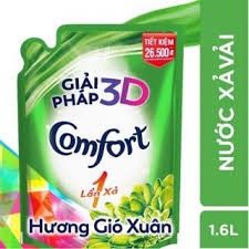 Nước xả vải Comfort 1 Lần Xả Hương Gió Xuân túi 1.8l