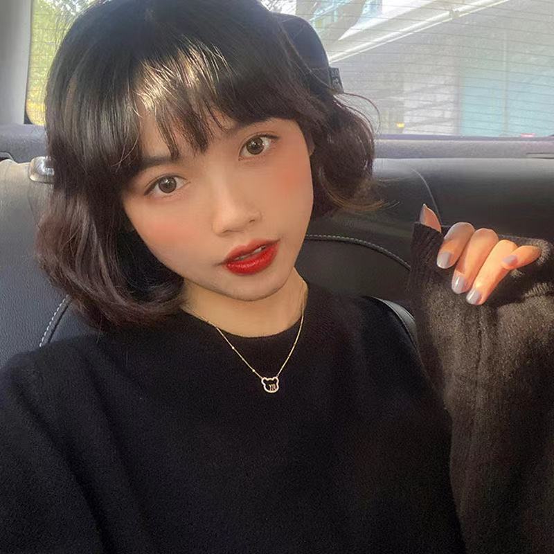 Vòng cổ Mặt Hình Gấu Đính Đá Zircon Màu Vàng Sang Trọng Cho Nữ