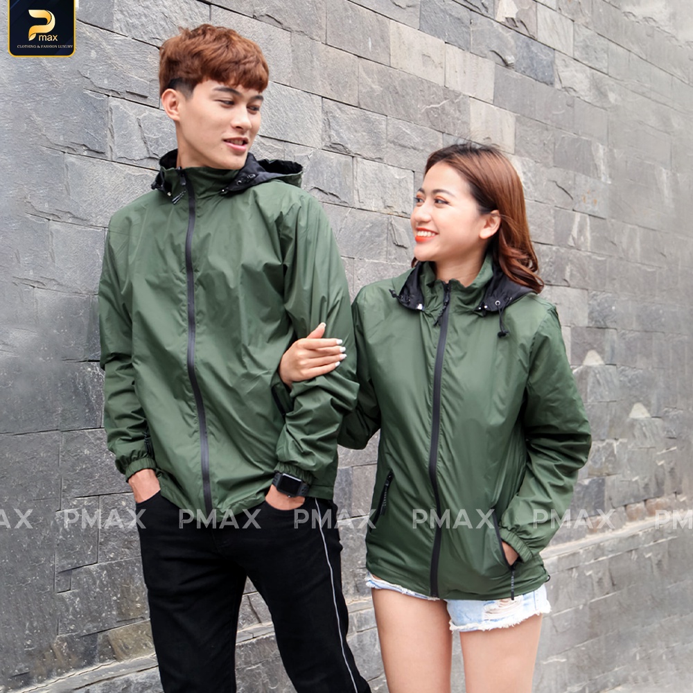 Áo gió chống nắng 2 lớp 2 mặt nam nữ PMAX chống nước, tia UV, bụi mịn kiểu dáng unisex thời trang