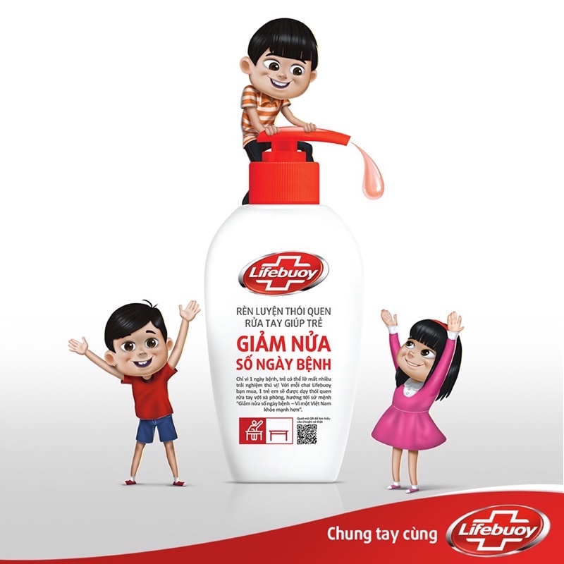 [LIFEBUOY] Nước rửa tay Lifebuoy giúp sạch khuẩn và bảo vệ vượt trội khỏi 99.9% vi khuẩn tốt nhất - chai 180g/500g