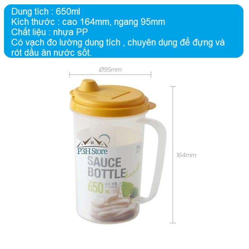 Bình đựng nước sốt dầu ăn Lock&amp;Lock Sauce Bottle dung tích 650ml HTE401