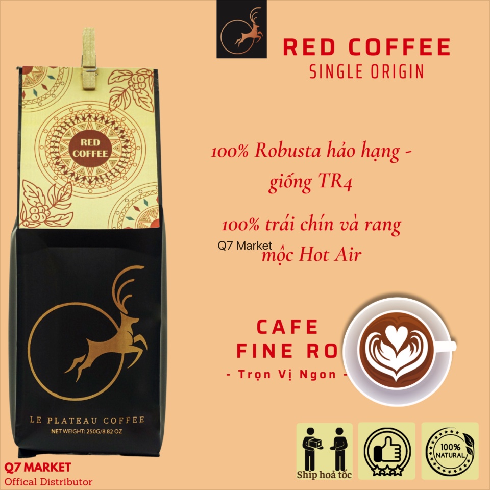 Cà phê robusta rang xay, fine ro, thơm ngon hương vị đậm đà, ca phe phin, cold brew red coffee, q7market