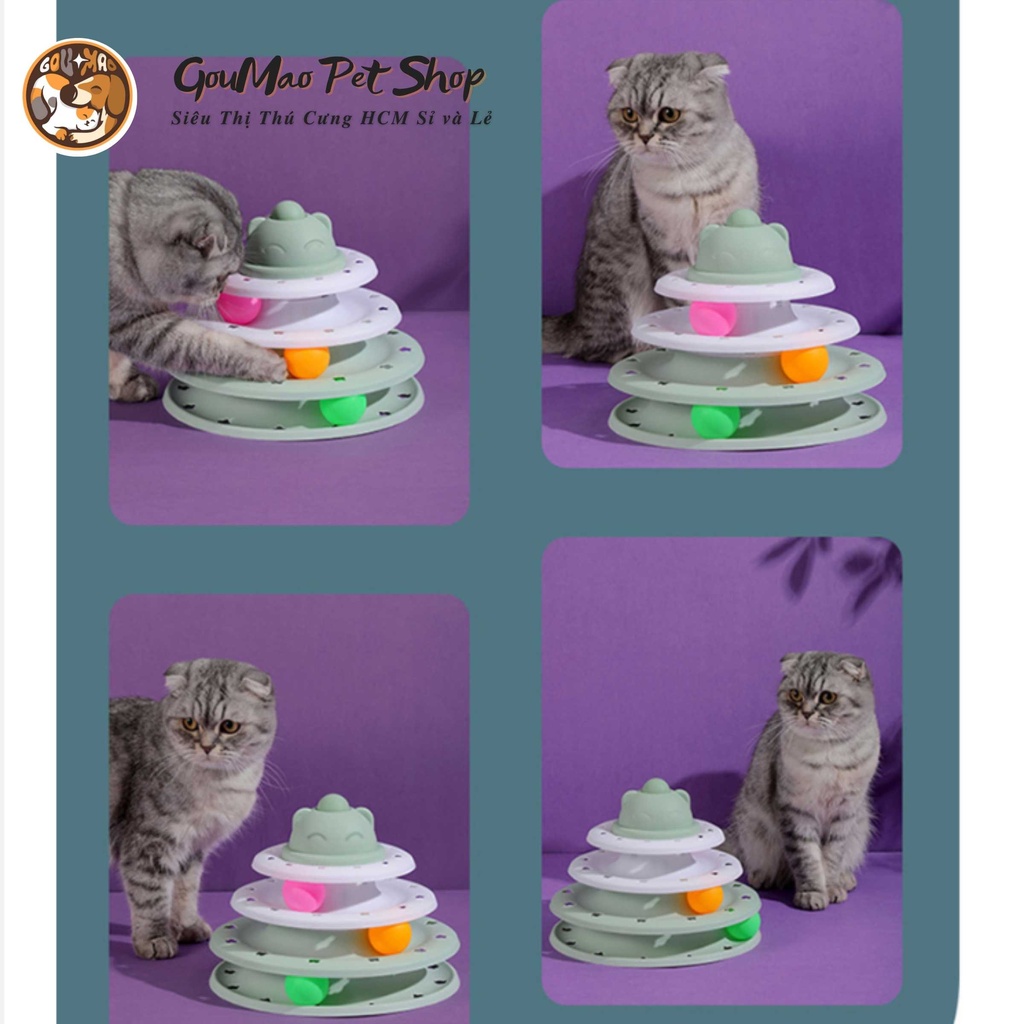 Tháp đồ chơi 3 tầng dành cho mèo siêu đáng yêu - GOUMAO PET