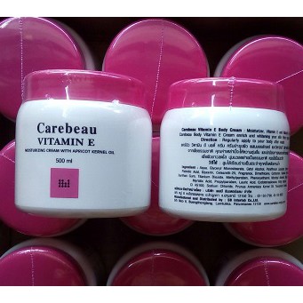 Kem dưỡng da toàn thân Vitamin E Carebeau màu hồng 500ml - Thái Lan CS92