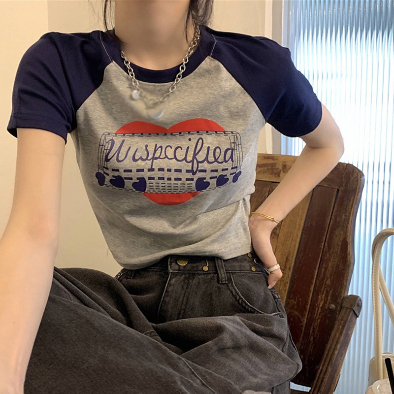 Áo Thun Nữ Ngắn Tay Cổ Tròn Thời Trang