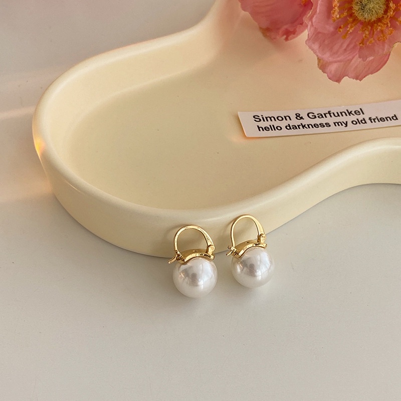 1 Cặp Khuyên Tai Mặt Ngọc Trai Thanh Lịch Dành Cho Nữ