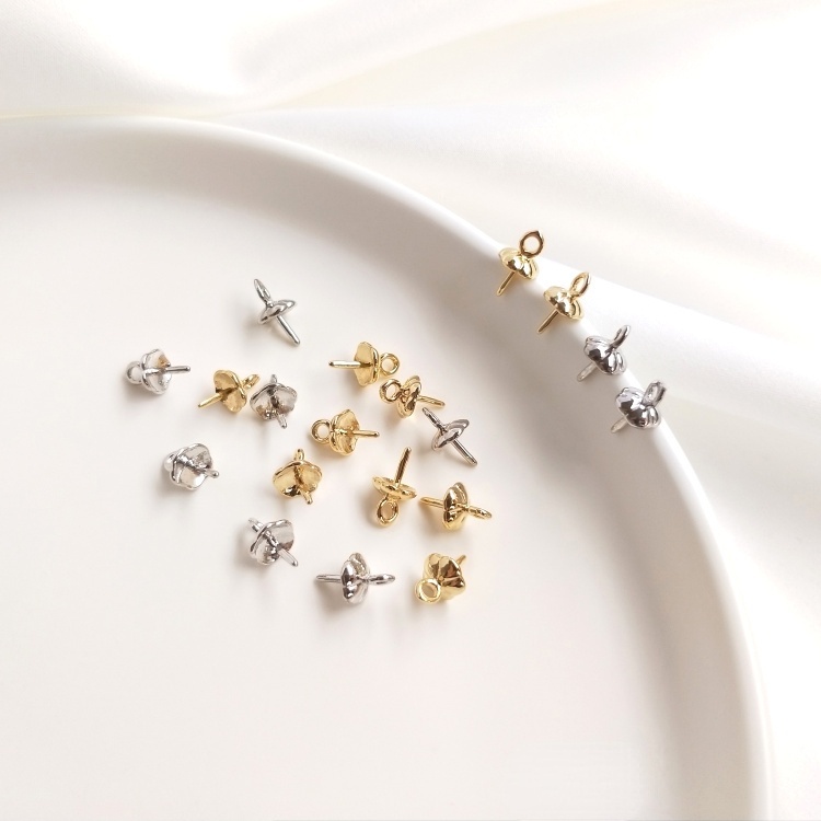 Phụ Kiện Hạt Ngọc Trai Nửa Lỗ 18K 14K Nhiều Màu Sắc Dùng Làm Đồ Trang Sức Thủ Công diy