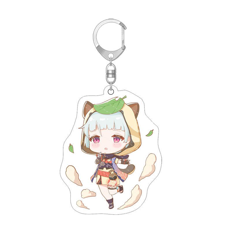 Game Genshin Impact Key Chain Anime Cartoon Kawaii Keyring Pendant Acrylic kid Gifts