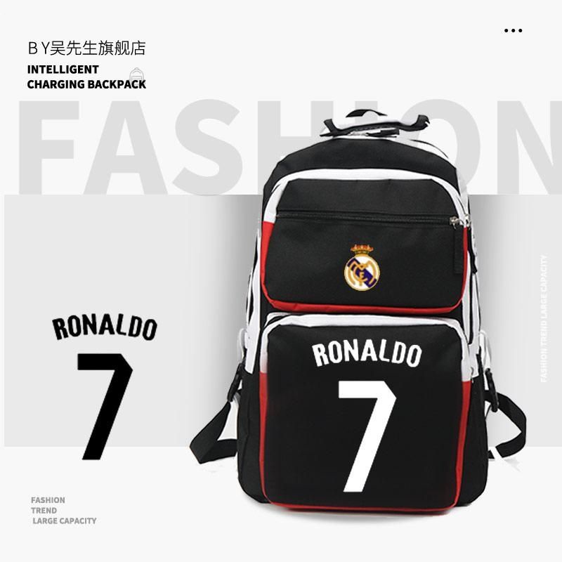 Hàng Có Sẵn-Dụng Cụ Bán Chạy Champions League Real Madrid No. Ba Lô Đi Học 7 C Luo Thiết Kế Nhiều Ngăn Thời Trang Cá Tính Dành Cho Nam Nữ