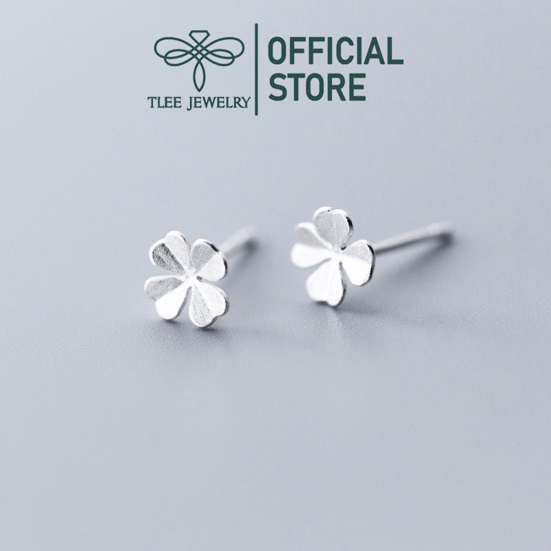 Khuyên Tai Bạc Nữ Tlee Mẫu Cỏ Bốn Lá Cánh Ngắn Tlee Jewelry B0251