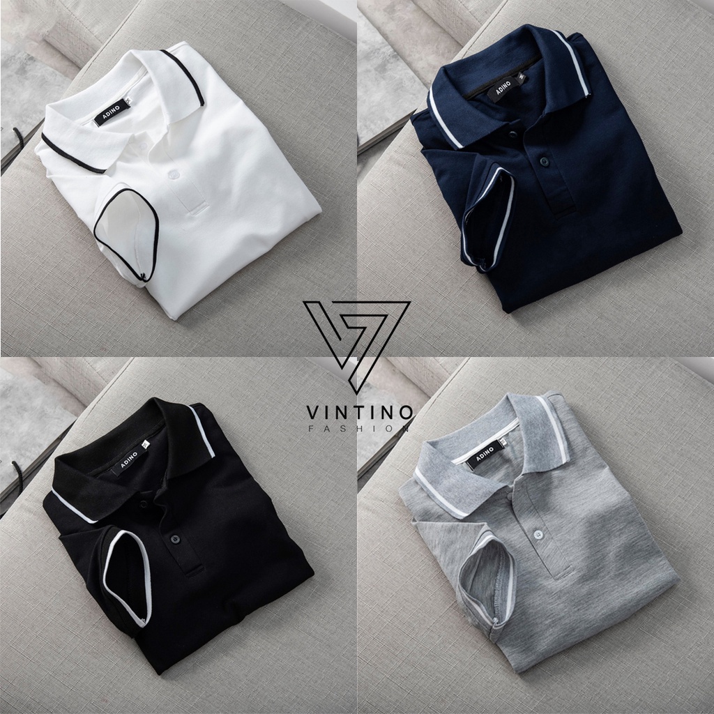 Áo polo nam trơn có cổ bẻ tay ngắn VINTINO, áo thun nam cotton basic nhiều màu PL01