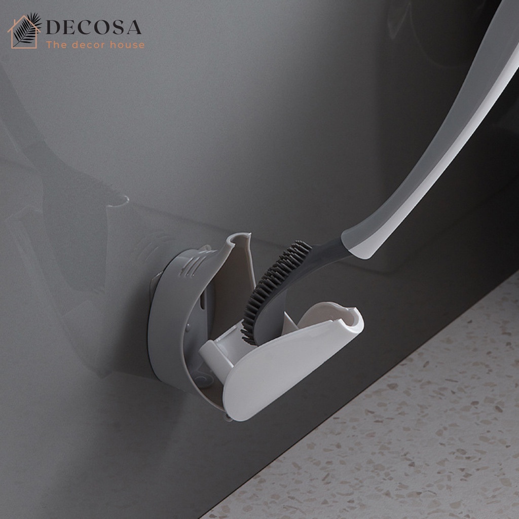 Chổi cọ toilet bồn cầu silicon dán tường DECOSA