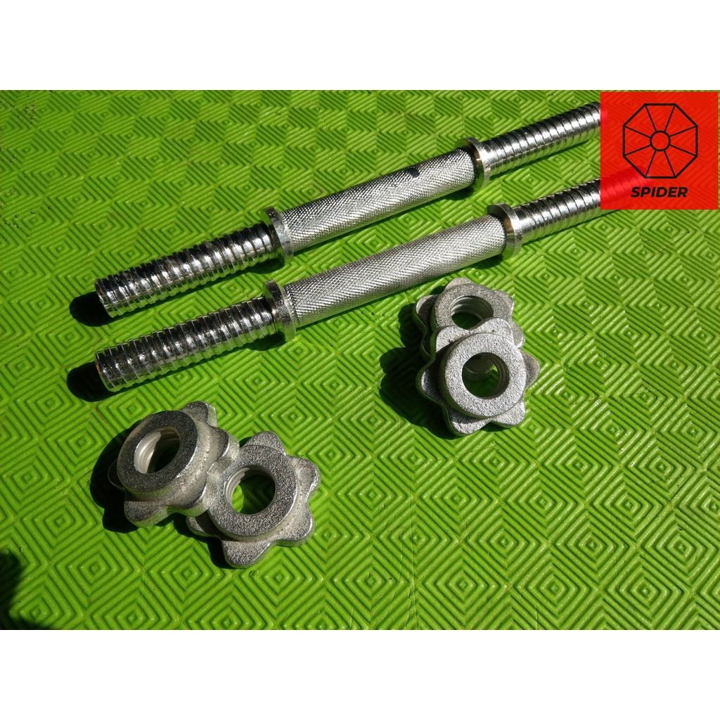 Đòn tạ thép đặc SPIDER, mạ niken 35cm