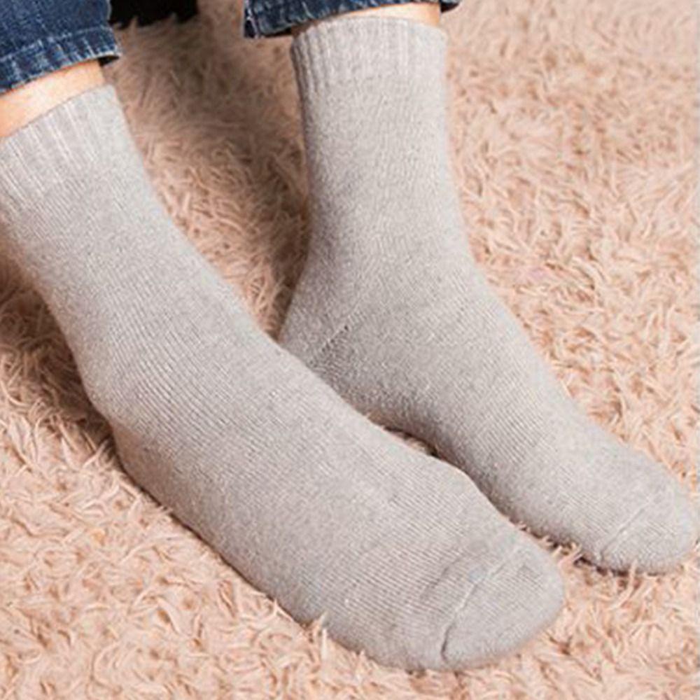 MIQUEL Vớ Len Dày Giữ Ấm Màu Trơn Thoải Mái