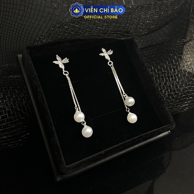 Bông tai bạc nữ Hoa Anh Đào chất liệu bạc 925 thời trang phụ kiện trang sức nữ Viễn Chí Bảo B400493