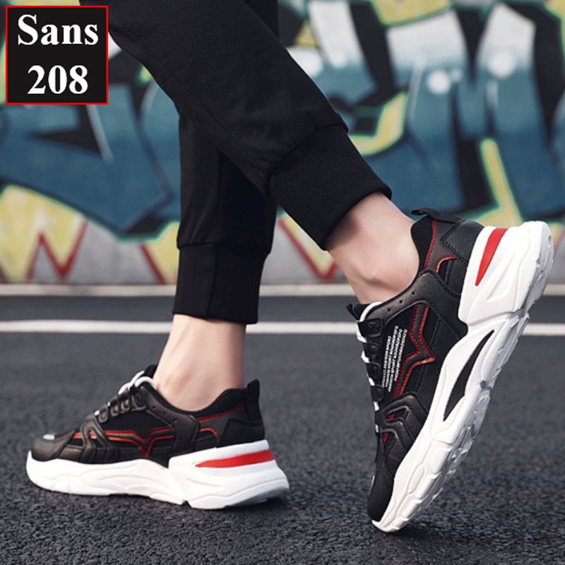 Giày thể thao nam tăng chiều cao 4cm Sans208 giầy sneaker độn đế đẹp thời trang trẻ trung cá tính ngầu fashion sport