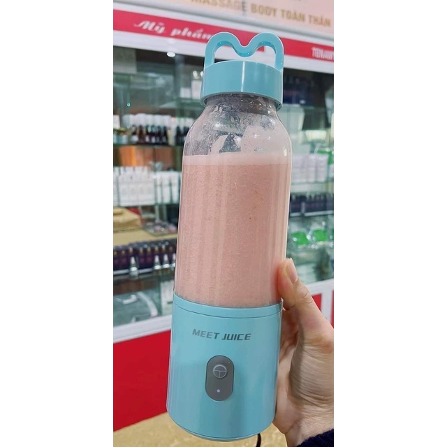 Máy Xay Sinh Tố Cầm Tay Meet Juice Dung Tích 500ml Bền Đẹp Có Quai Xách Tiện Dụng