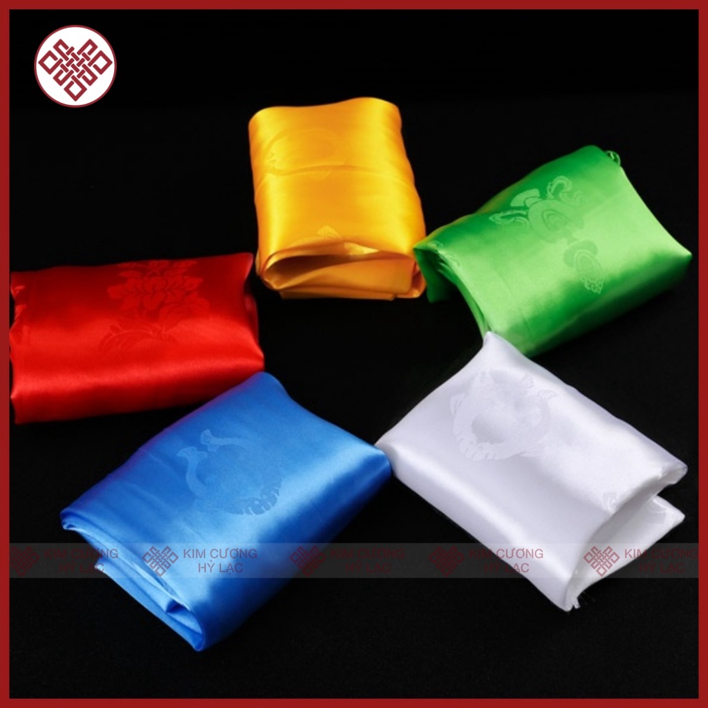 Khăn Khata Bát Cát Tường  Mật Tông- Khăn Ban Phước [Kim Cương Hỷ Lạc] 250X40Cm