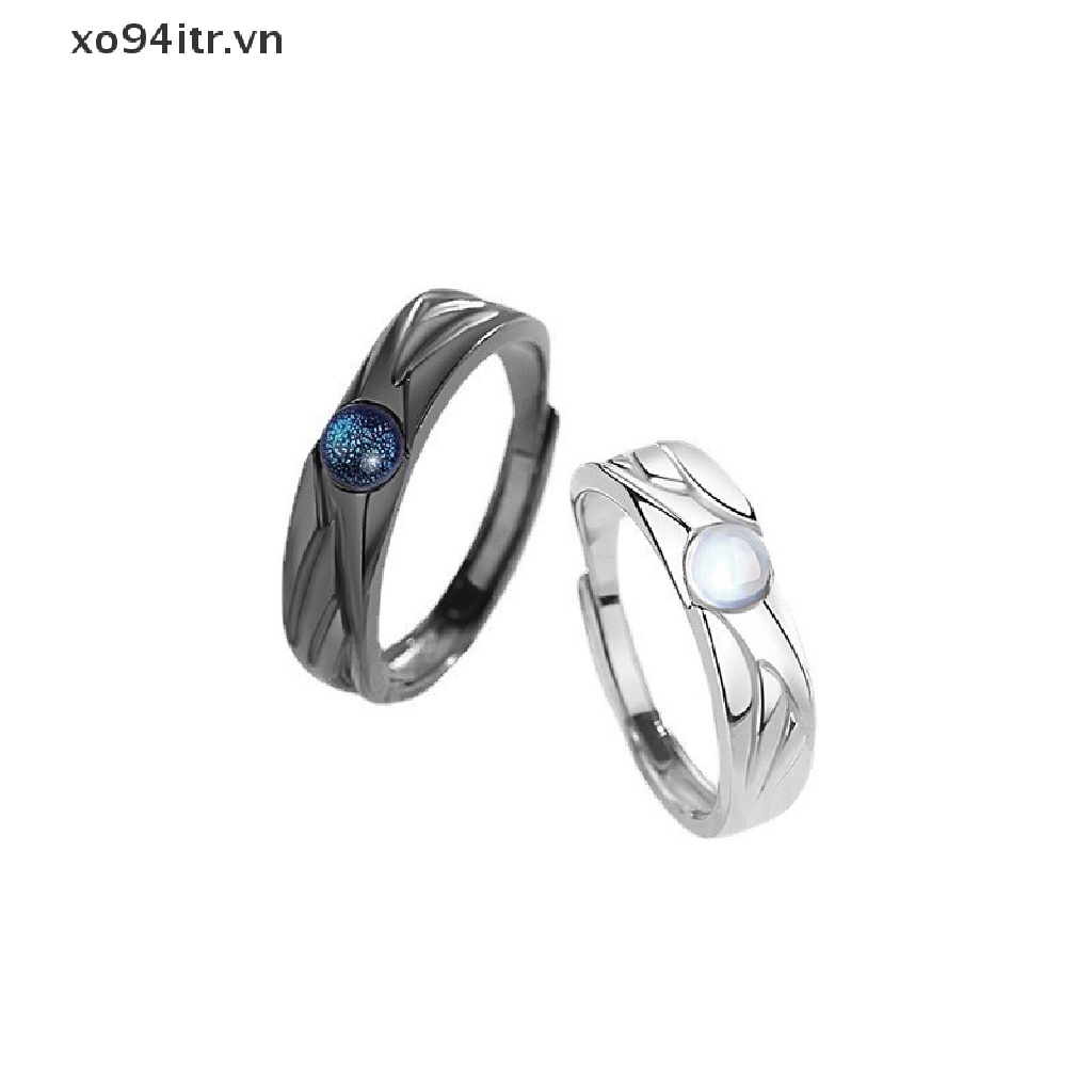 Xoitr Nhẫn Cặp Hình Thiên Thần Và Ác Quỷ Màu Trắng Đen Phong Cách retro Cho Cặp Đôi Học Sinh