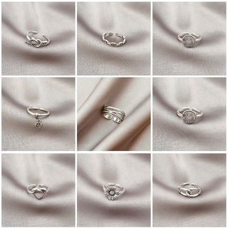 Nhẫn bạc dạng mở thời trang Hàn Quốc cổ điển đơn giản