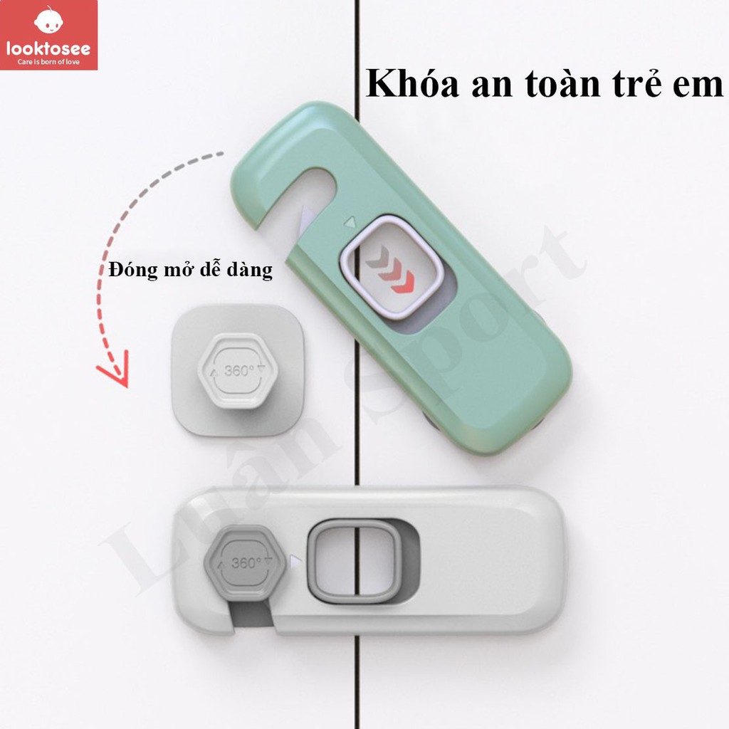 Khóa/ chốt cài tủ lạnh an toàn cho bé - khóa tủ, ngăn kéo cao cấp giữ an toàn cho trẻ em - Chính hãng Looktosee