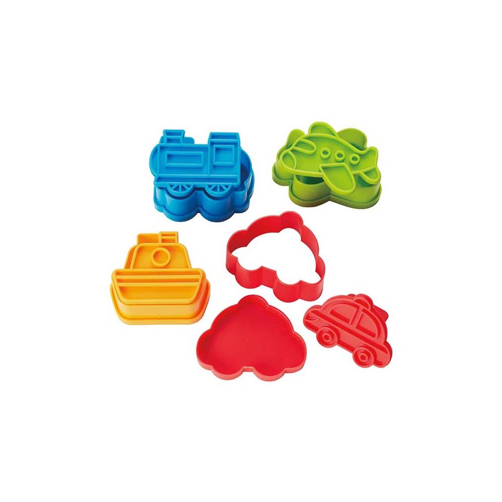 Set 4 khuôn tạo hình đồ ăn M'sa (mẫu phương tiện giao thông)