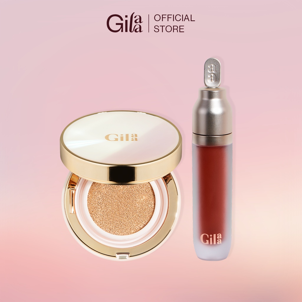 Combo Phấn nước Gilaa Long Wear DD Cushion (13g) & Gilaa Plumping Lip Serum (3.8g)