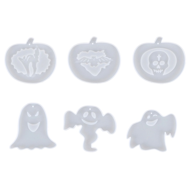 Set 6 Khuôn Silicone Làm Móc Khóa Phong Cách Halloween